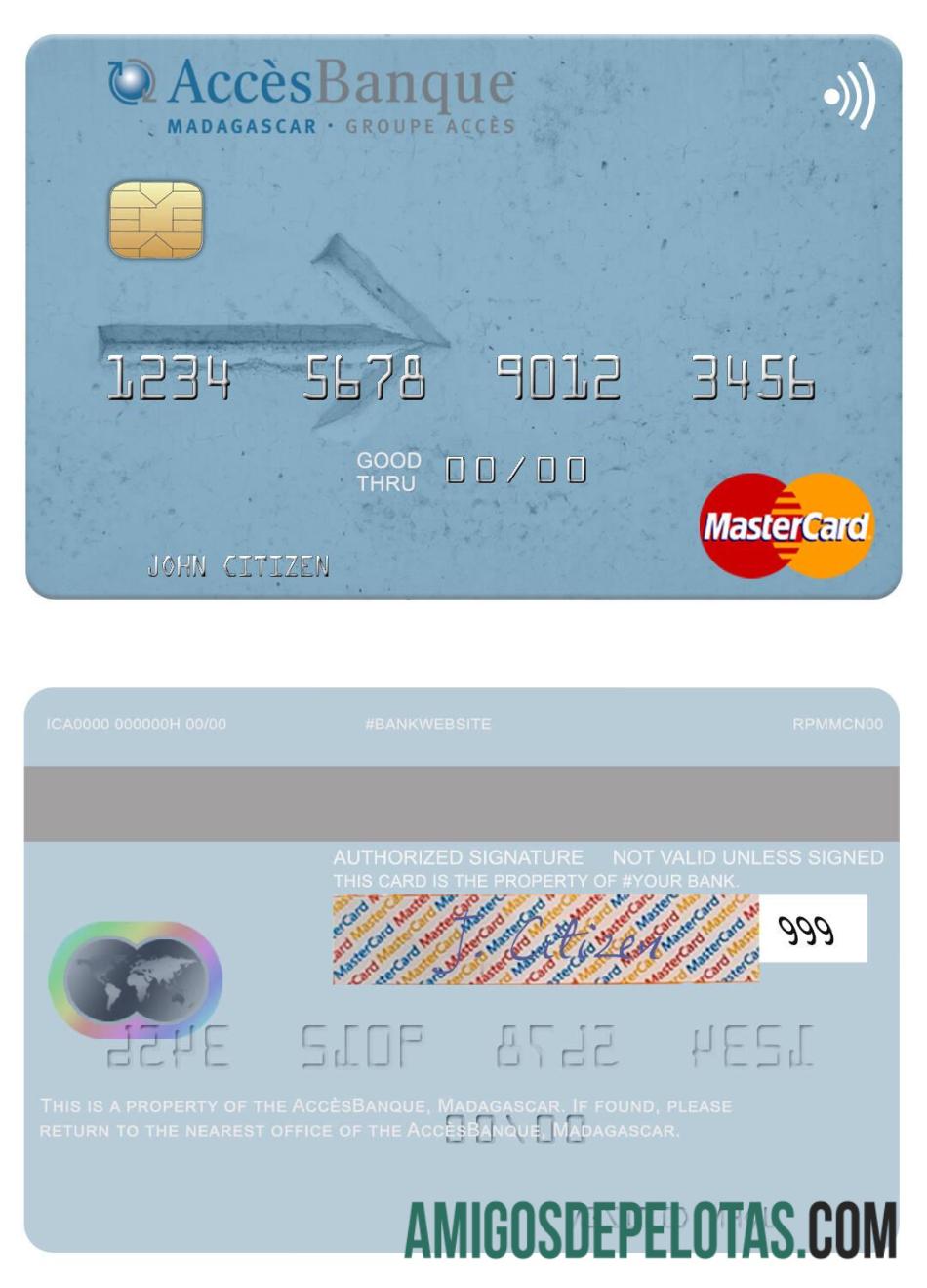 Madagascar AccèsBanque Mastercard real example